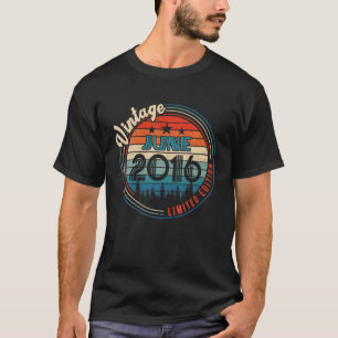 Vintage June 2016 6 Years Old Birthday Gifts T-Shirt