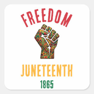 Vintage Juneteenth Freedom 1865 Pan-African Patter Square Sticker
