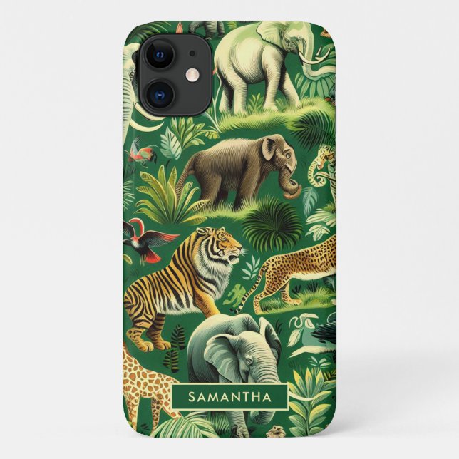 Vintage Jungle Animals Pattern Case-Mate iPhone Case (Back)