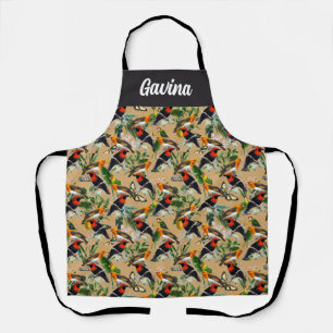 Vintage Jungle Birds Apron