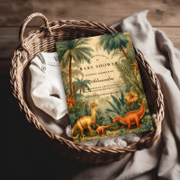 Vintage Jungle Dinosaur Baby Shower