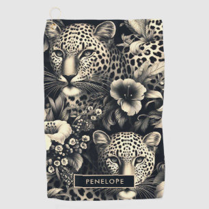 Vintage Jungle Jaguar Golf Towel