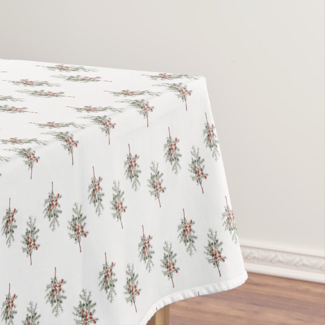Vintage Juniper Greenery Pattern  Tablecloth (In Situ)