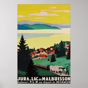 Vintage Jura Lac de Malbuisson Travel Poster