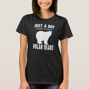 Vintage Just A Boy Who Loves Polar Bear Animal Pre T-Shirt