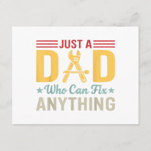 Vintage Just a Dad Who Can Fix Anything Funny Mech Enclosure Card