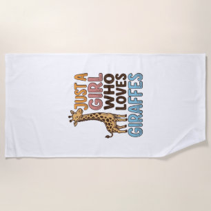 Vintage Just A Girl Who Loves Giraffes Shirt (5)_1 Beach Towel