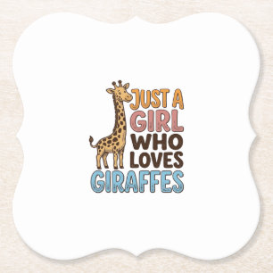 Vintage Just A Girl Who Loves Giraffes Shirt (5)_1 Paper Coaster