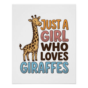 Vintage Just A Girl Who Loves Giraffes Shirt (5)_1 Poster