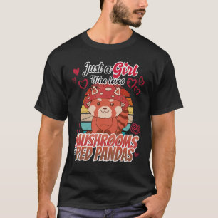 Vintage just a girl who loves mushrooms and red pa T-Shirt