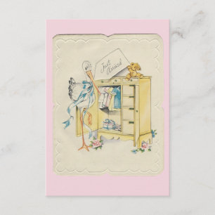 Vintage "Just Arrived" Girl Birth Announcement