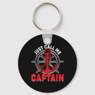 Vintage Just Call Me Captain Boating Sailor Anchor Key Ring