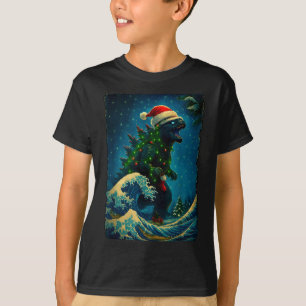 Vintage Kaiju Santa Christmas Monster Xmas Men Wom T-Shirt