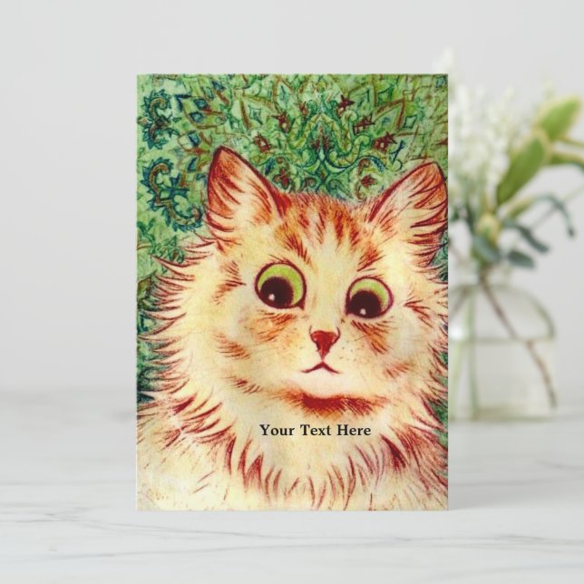 Vintage Kaleidoscope Cat by Louis Wain Card (Standing Front)