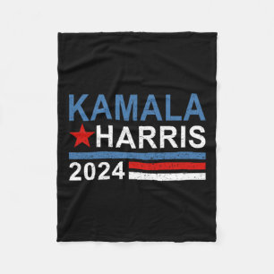 Vintage Kamala Harris 2024 For President Election  Fleece Blanket