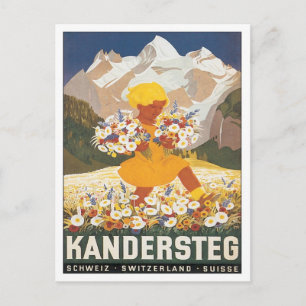 Vintage Kandersteg Switzerland Postcard