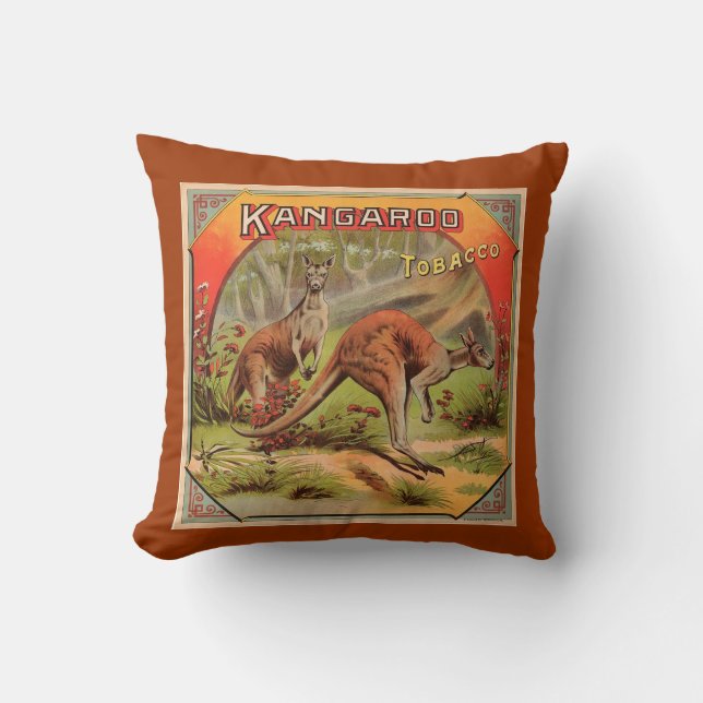 Vintage Kangaroo Advertisement Cushion (Front)