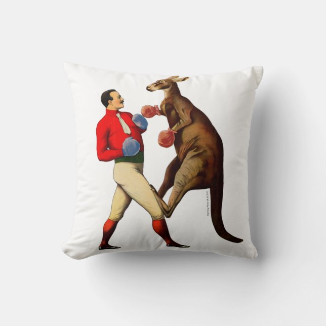Vintage Kangaroo Boxer Boxing Sport Cushion (Front)