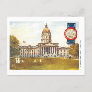 Vintage Kansas Capitol with Seal Postcard