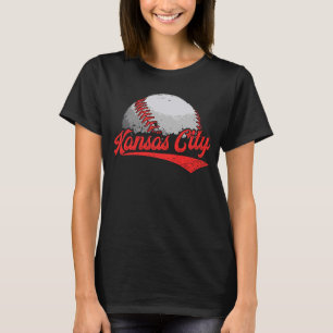 Vintage Kansas City Cityscape Baseball Men Women T-Shirt