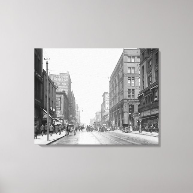 Vintage Kansas City Walnut Street Canvas Print (Front)