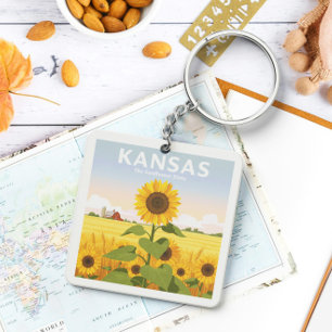 Vintage Kansas Key Ring