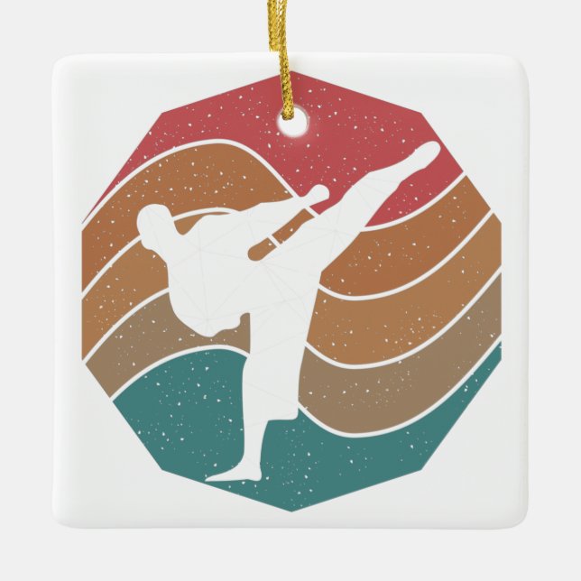 Vintage Karate Ceramic Ornament (Front)