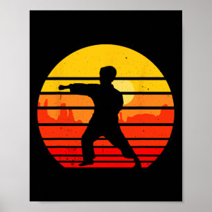 Vintage Karate Kids Martial Arts Fighter Retro Kar Poster