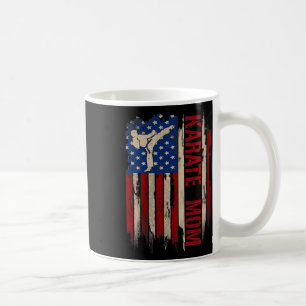 Vintage Karate Mum American Usa Flag The Kick Gift Coffee Mug
