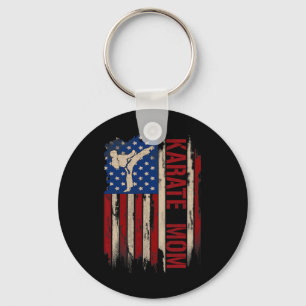 Vintage Karate Mum American Usa Flag The Kick Gift Key Ring