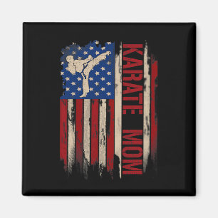 Vintage Karate Mum American Usa Flag The Kick Gift Magnet