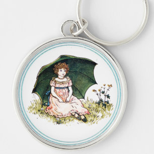 Vintage Kate Greenaway Book Illustration Key Ring