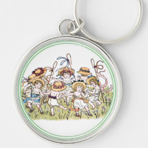 Vintage Kate Greenaway Book Illustration Key Ring