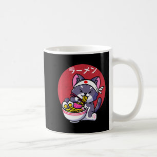 Vintage Kawaii Anime Ramen Cat Japanese Food Gift Coffee Mug