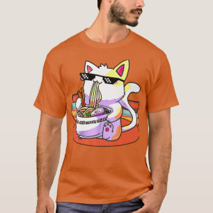 Vintage Kawaii Ramen Cat Japanese Neko Noodle Gift T-Shirt