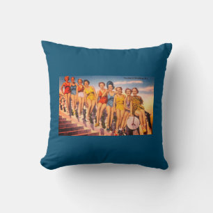 Vintage Keansburg, NJ Beach Scene - Jersey Shore Cushion