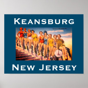 Vintage Keansburg, NJ Beach Scene - Jersey Shore Poster