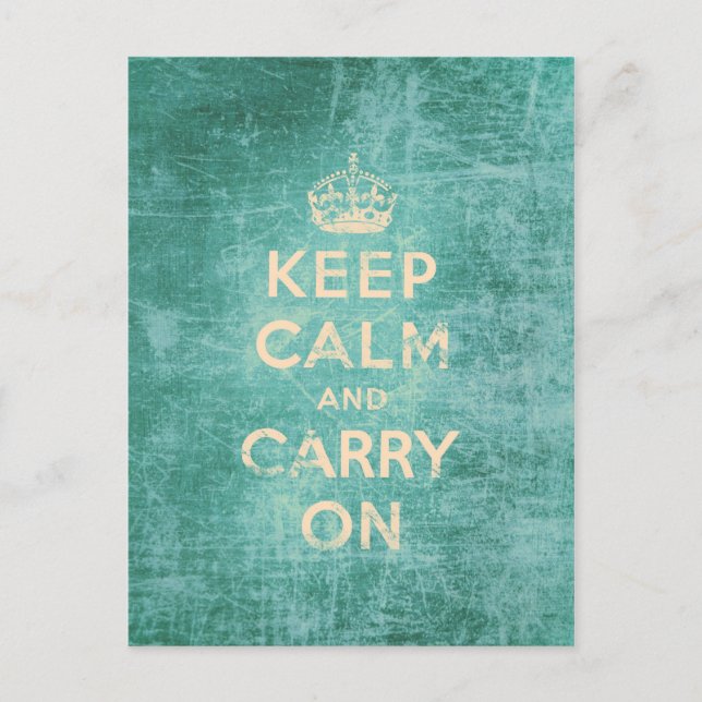 Vintage keep calm and carry on postcard (Front)
