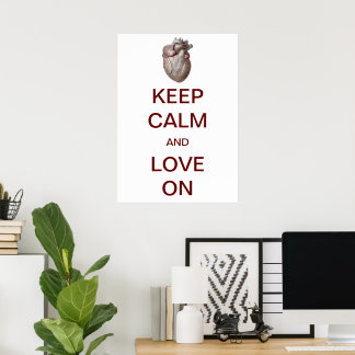 Vintage Keep Calm and Love (Heart) On Poster