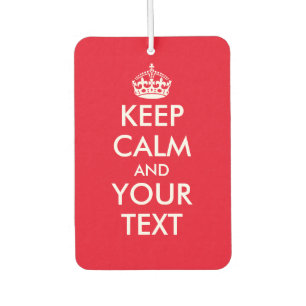 Vintage keep calm and your text car air freshener