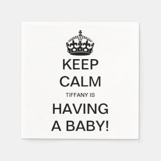 Vintage Keep Calm Gender Neutral Baby Shower Napkin