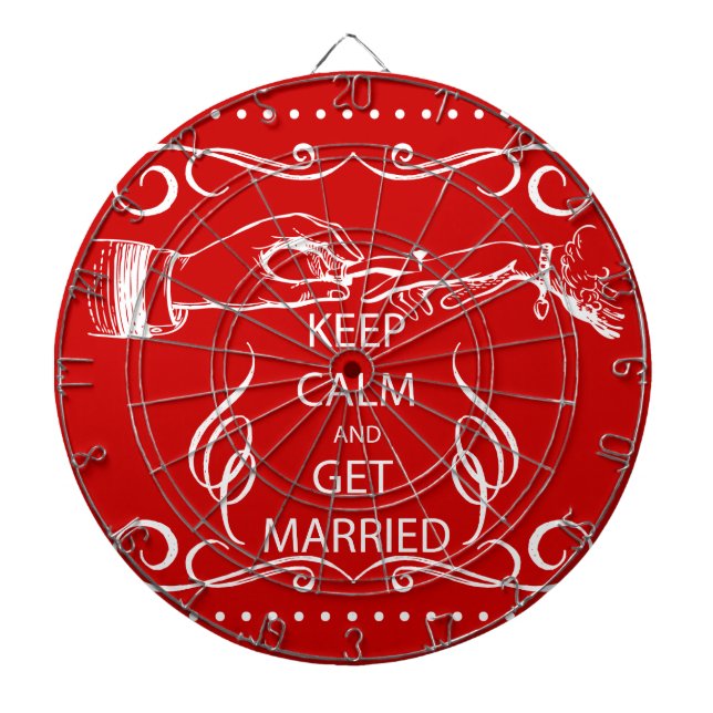 Vintage KEEP CALM  GET MARRIED Dartboard (Front)