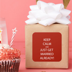 Vintage KEEP CALM GET MARRIED Square Sticker