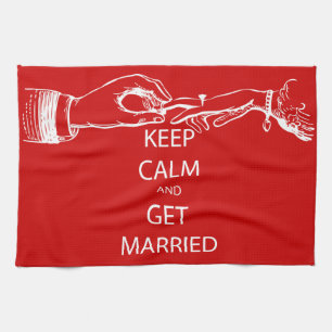 Vintage KEEP CALM  GET MARRIED Tea Towel
