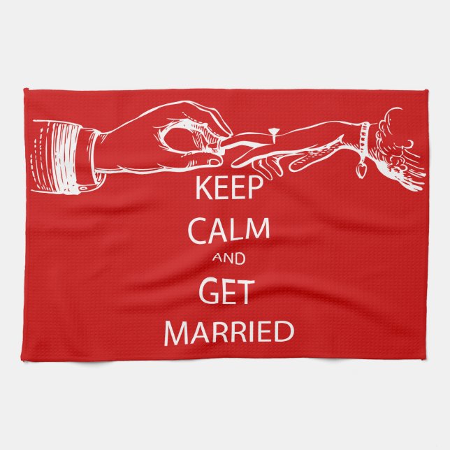 Vintage KEEP CALM  GET MARRIED Tea Towel (Horizontal)