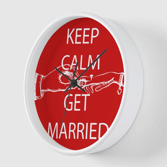 Vintage KEEP CALM  GET MARRIED Wall Clock (Angle)