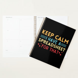 Vintage Keep calm I have a spreadsheet for that Planner