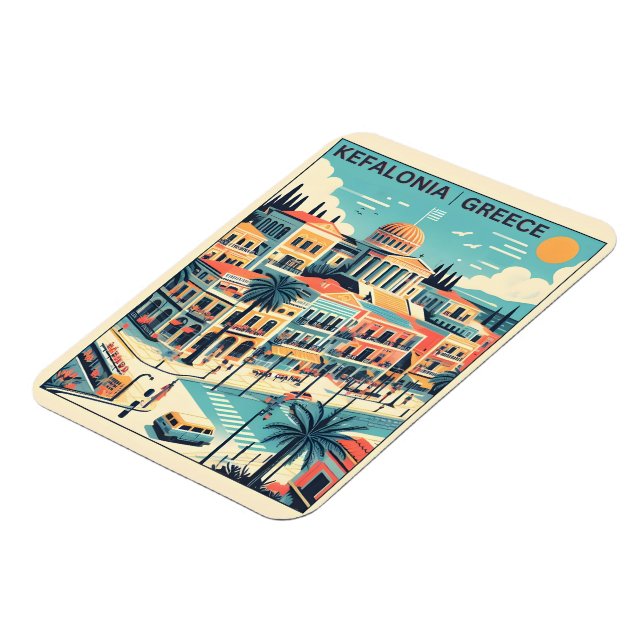 vintage kefalonia greece travel souvenirs magnet (Left Side)