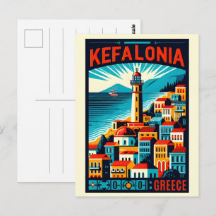 vintage kefalonia greece travel souvenirs postcard