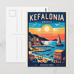 vintage kefalonia greece travel souvenirs postcard